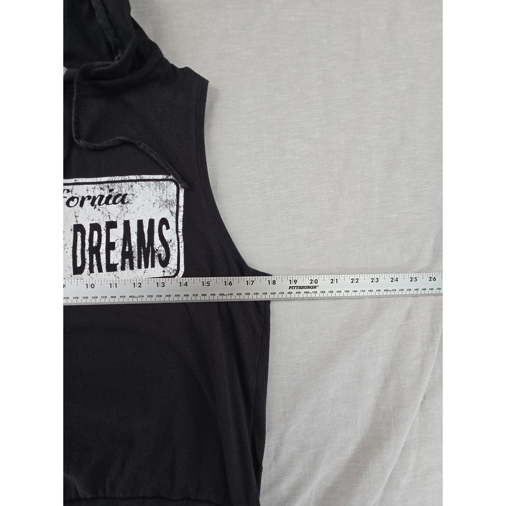Purple Snow Women Black California City of Dreams Sleeveless Hoodie Graphic Top - Picture 3 of 10